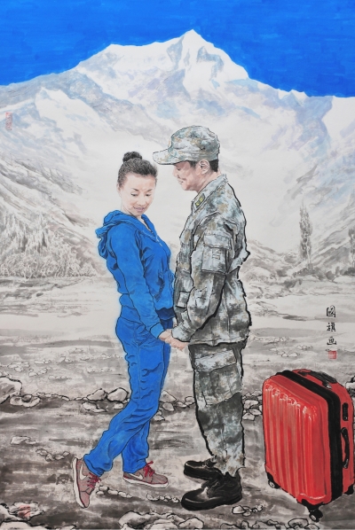 他笔下的军人形象,平民百姓以及当下时尚青年,不仅为共和国画廊增添了